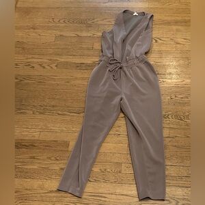 Splendid Taupe Jumpsuit with Drawstring Waist